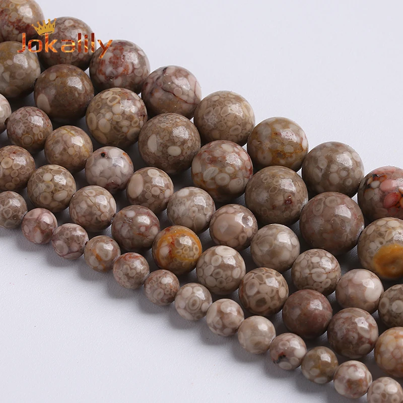 

Natural Stone Brown Chrysanthemum Beads For Jewelry Making Coral Round Loose Beads DIY Bracelets 4 6 8 10 12mm 15"strand