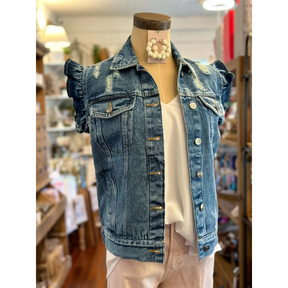 Women's Ripped Denim Lapel Button Fly-Sleeved Short-Sleeved Jacket, Streetwear Fashion
Women's Ripped Denim Lapel Button Fly-Sleeved Short-Sleeved Jacket, Streetwear Fashion
