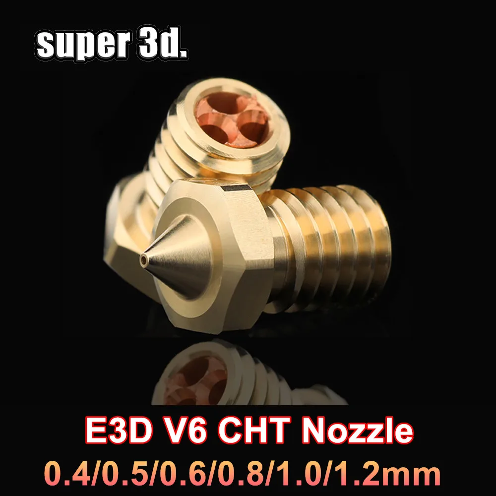 

E3D V6 Clone-CHT Tip Nozzles 0.4/0.6/0.8/1.0/1.2mm 3D Printer Nozzle for 1.75mm Filament Brass Copper E3D V6 High Flow Nozzles