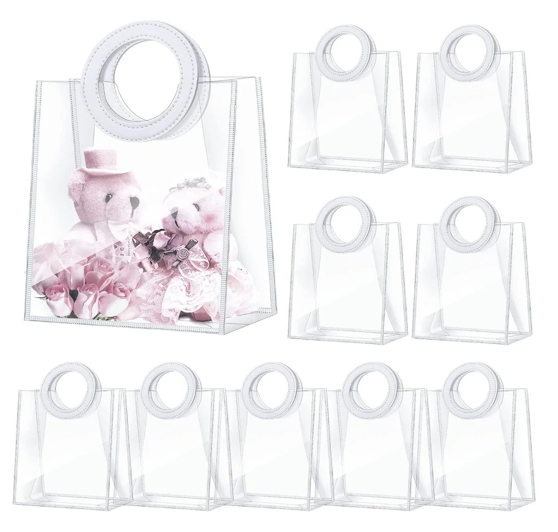 10 шт. прозрачная сумка из ПВХ, тяжелая искусственная кожа с ручками, прозрачные пластиковые подарочные сумки для невесты
10 шт. прозрачная сумка из ПВХ, тяжелая искусственная кожа с ручками, прозрачные пластиковые подарочные сумки для невесты