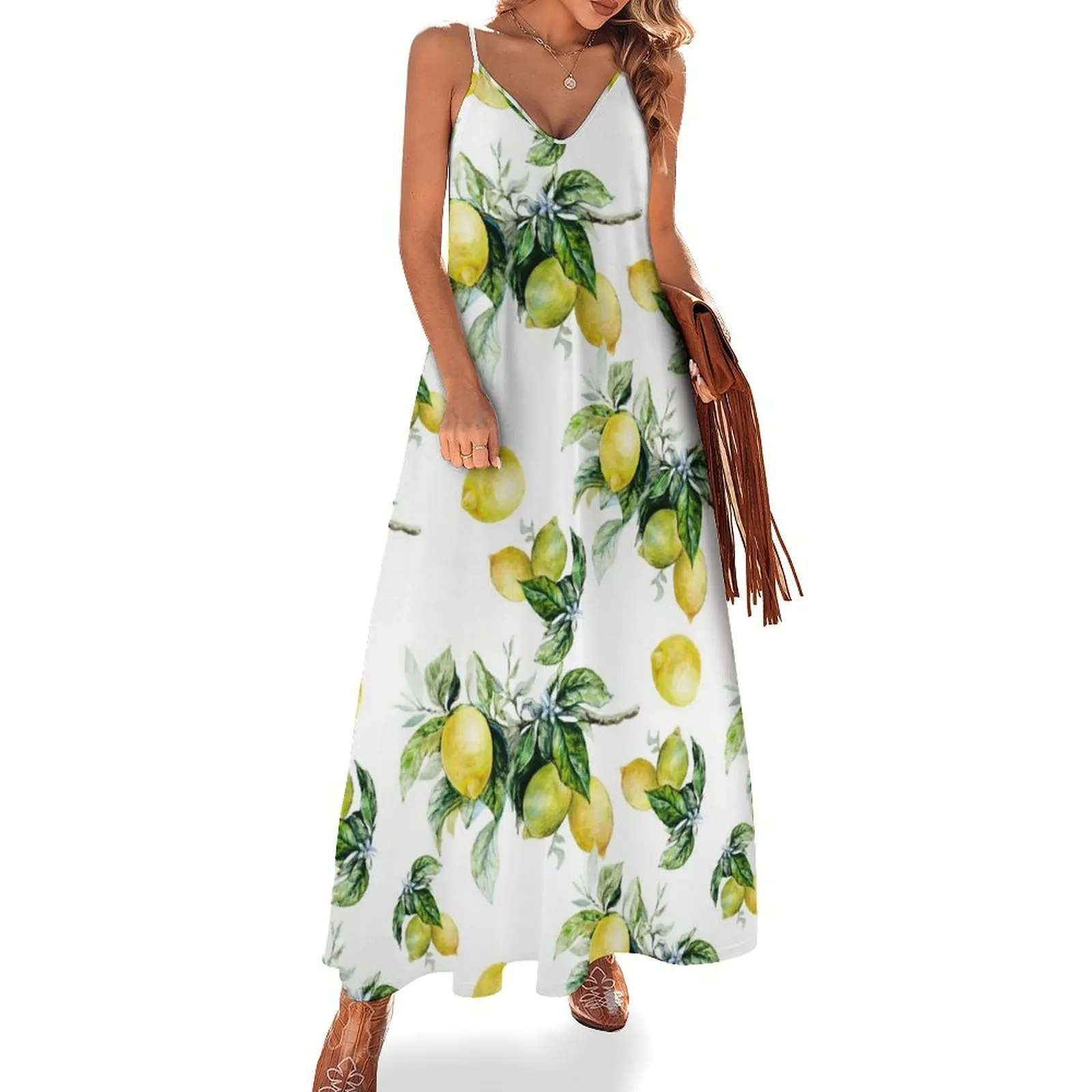 LEMONS PRINT Sleeveless Dress Clothing dress party night Woman's evening dress chic and elegant woman
LEMONS PRINT Sleeveless Dress Clothing dress party night Woman's evening dress chic and elegant woman