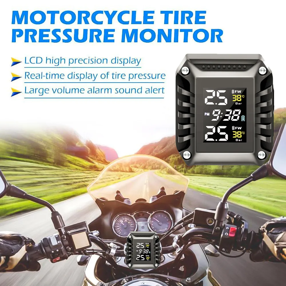 2022 New USB Solar Charging Motorcycle TPMS Motor Tire Pressure Tyre Temperature Monitoring Alarm System with 2 External Sensors
2022 New USB Solar Charging Motorcycle TPMS Motor Tire Pressure Tyre Temperature Monitoring Alarm System with 2 External Sensors