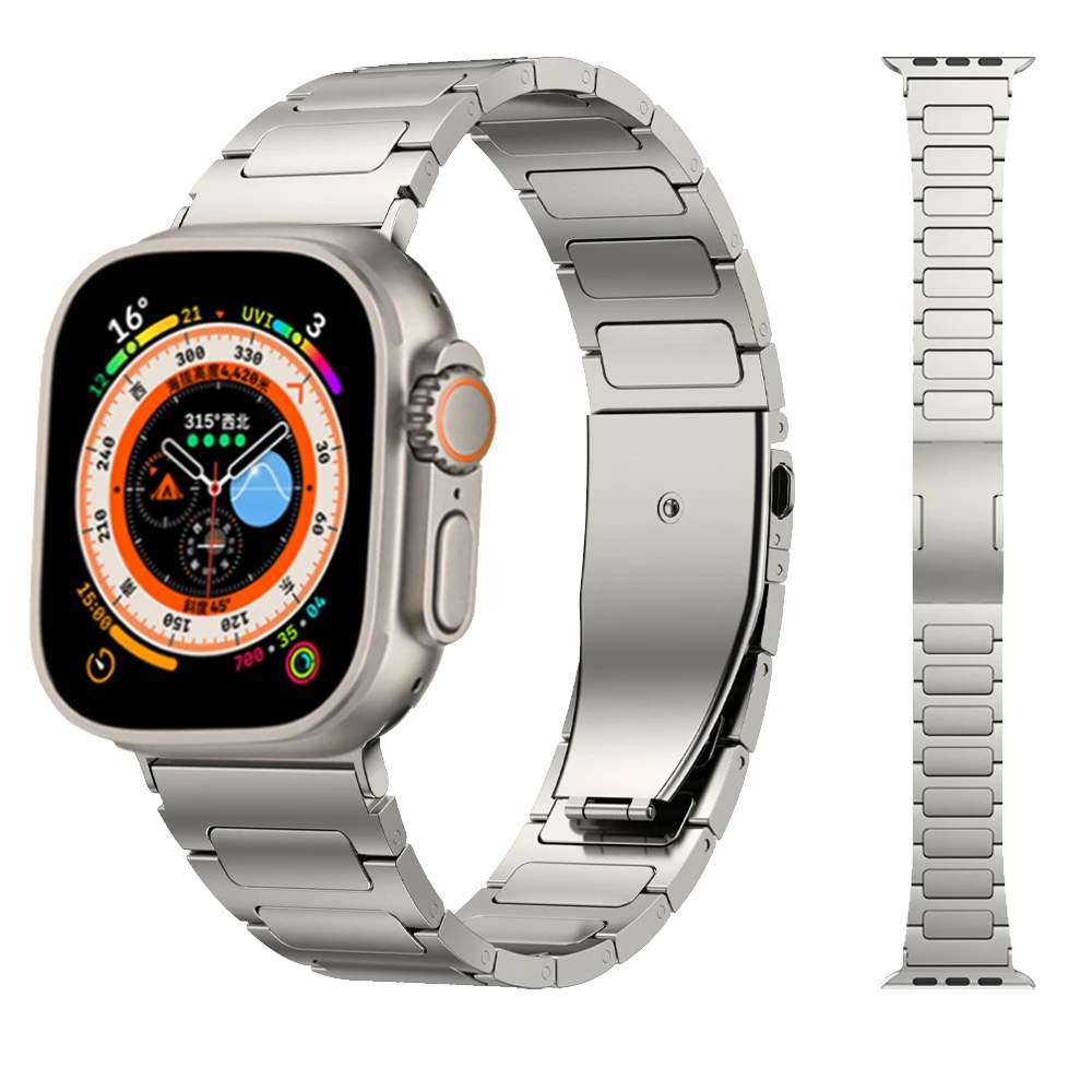 Titanium alloy Luxury Strap For Apple Watch Band 8 Ultra 7 6 Metal iWatch 49mm 41 45mm 44 40mm Serie SE 5 Men Business Bracelet
Titanium alloy Luxury Strap For Apple Watch Band 8 Ultra 7 6 Metal iWatch 49mm 41 45mm 44 40mm Serie SE 5 Men Business Bracelet