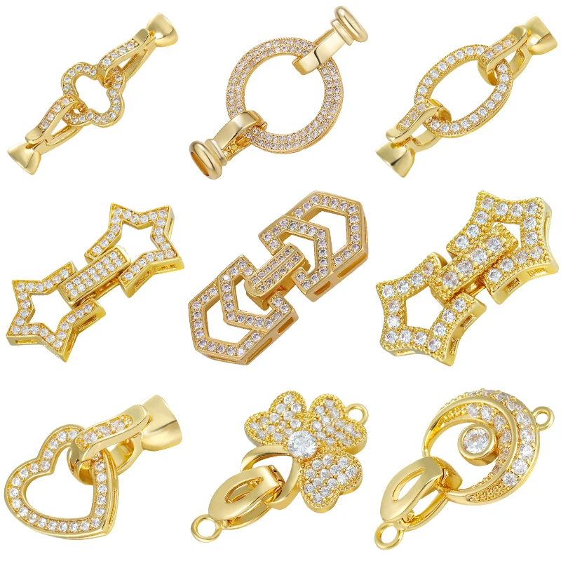 JUYA Gold Color Fasteners Clasps Connectors AAA Cubic Zirconia Charm Hooks For Bracelets Making DIY Handmade Jewelry Accessories
JUYA Gold Color Fasteners Clasps Connectors AAA Cubic Zirconia Charm Hooks For Bracelets Making DIY Handmade Jewelry Accessories