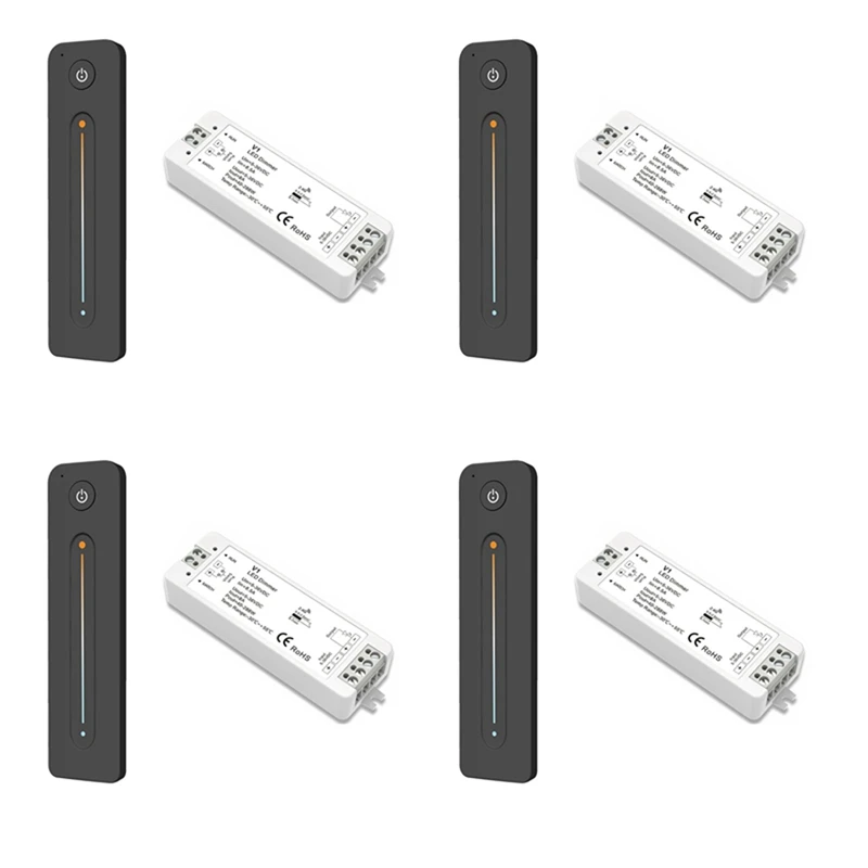 

4X LED Dimmer 12V 5V 24V 36V 8A PWM Wireless RF Switch With 2.4G Brightness Adjustment Contact Remote