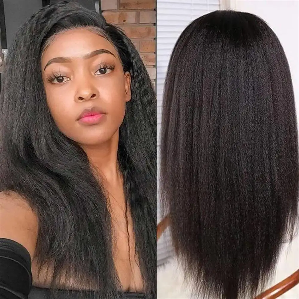 13x6 Hd Lace Frontal Kinky Straight Human Hair Wigs For Women Yaki Straight Wigs 13X4 Pre Plucked Brazilian Transparent Lace Wig
13x6 Hd Lace Frontal Kinky Straight Human Hair Wigs For Women Yaki Straight Wigs 13X4 Pre Plucked Brazilian Transparent Lace Wig