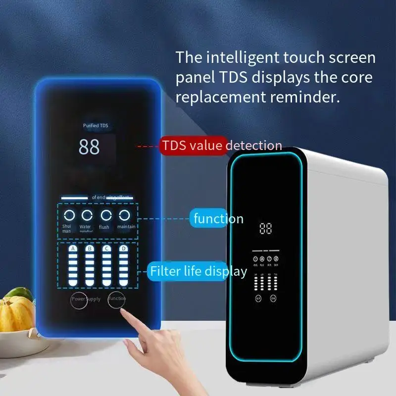 New Water Purifier Household RO Reverse Osmosis Large-capacity Direct Drinking Tap Water Filter Element Reminds Water Purifier.
New Water Purifier Household RO Reverse Osmosis Large-capacity Direct Drinking Tap Water Filter Element Reminds Water Purifier.