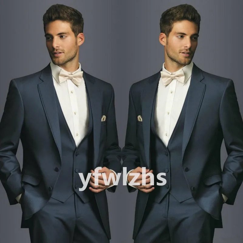 

Handsome Two Buttons Men Suits Notch Lapel Groom Tuxedos Groomsmen Wedding/Prom Best Blazer ( Jacket+Pants+Vest+Tie) C375