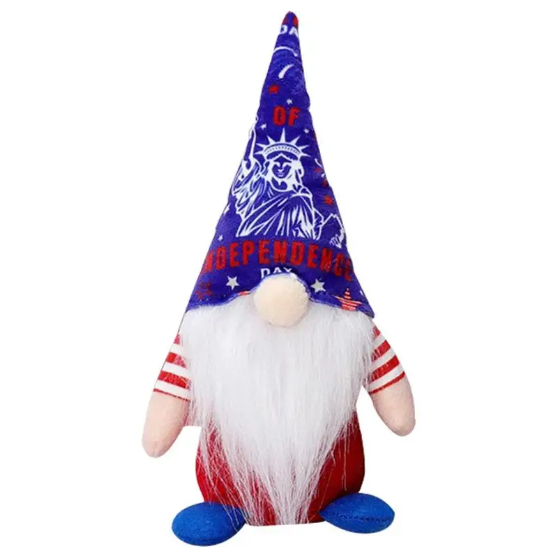 

4th Of July Gnomes 2023 Patriotic Plush Gnome Decorations Independence Day Faceless Doll Stars And Stripes Dwarf Figurines
