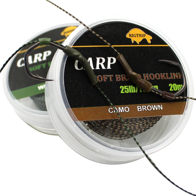 15lb/20lb/25lb 20m Carp Fishing Line 6 Strand Tightly Soft Hooklink Hair Ronnie Rig For Carp Fish Tackle Accessories Equipment
15lb/20lb/25lb 20m Carp Fishing Line 6 Strand Tightly Soft Hooklink Hair Ronnie Rig For Carp Fish Tackle Accessories Equipment