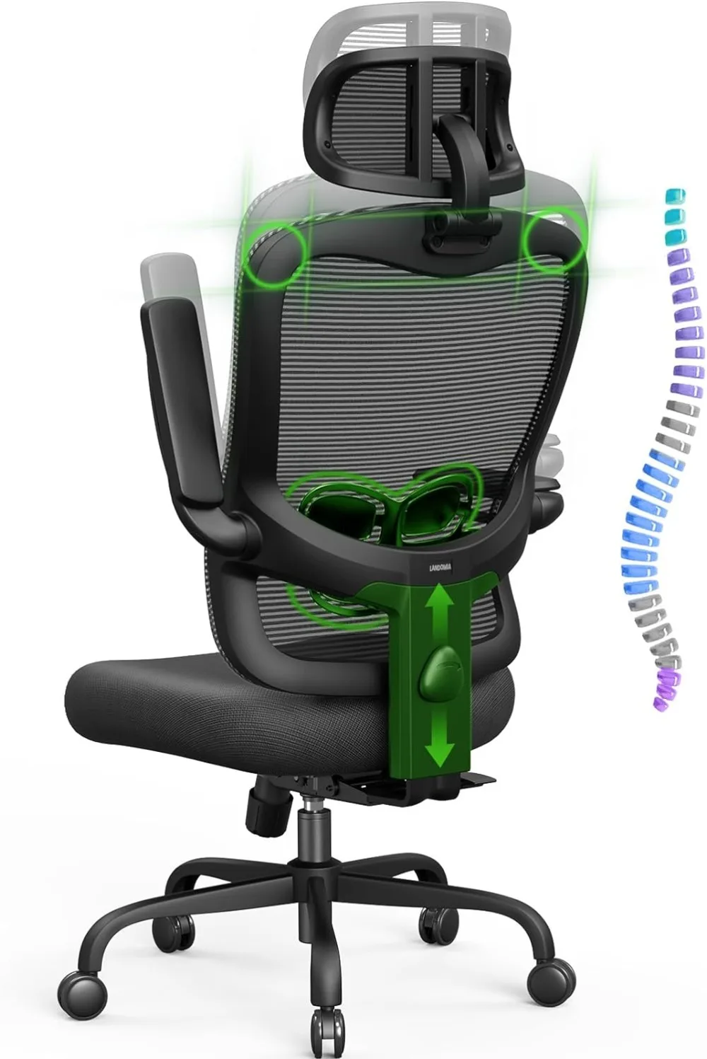 

Ergonomic Office Chair Big and Tall - 350LBS Capacity, 6'5" Tall Max, Computer Desk Chairs Over 10 Hours Comfortable