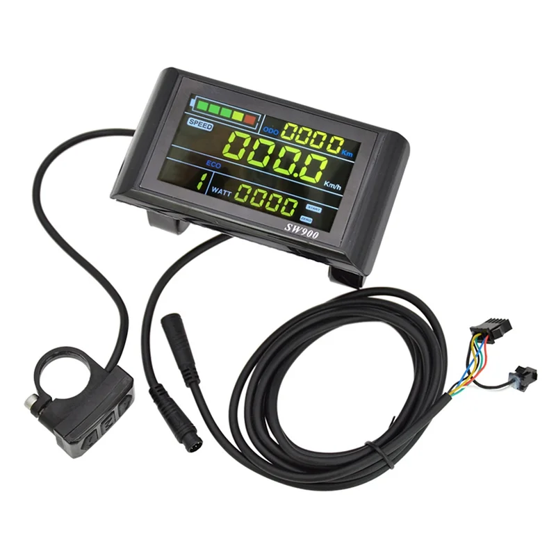 

SW900 LCD Display Meter Control Panel 24 36 48V 52V 60V Electric Scooter 6 Pins Plug Riding Speed Time Power Display