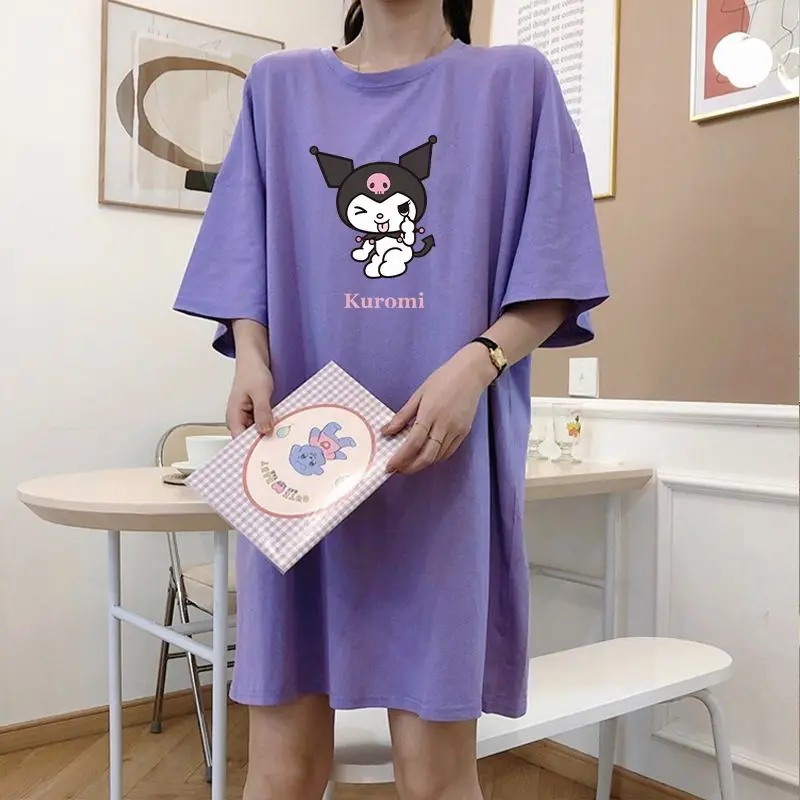 Sanrio Kuromi Short-Sleeved Nightdress Kawaii Cartoon Thin Girls Dress Cute Summer Long Pregnant Women's Pajamas
Sanrio Kuromi Short-Sleeved Nightdress Kawaii Cartoon Thin Girls Dress Cute Summer Long Pregnant Women's Pajamas