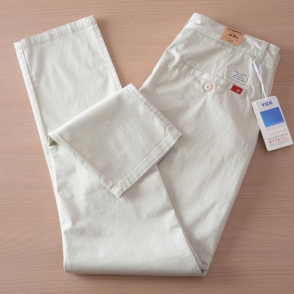 2025 Summer New American Retro Thin Micro Elasticity Casual Pants Men's Simple 97% Cotton Slim CHINO Business Straight Trousers 42 Sbbd1b381b5144b2a8bb8860f902d0b88f