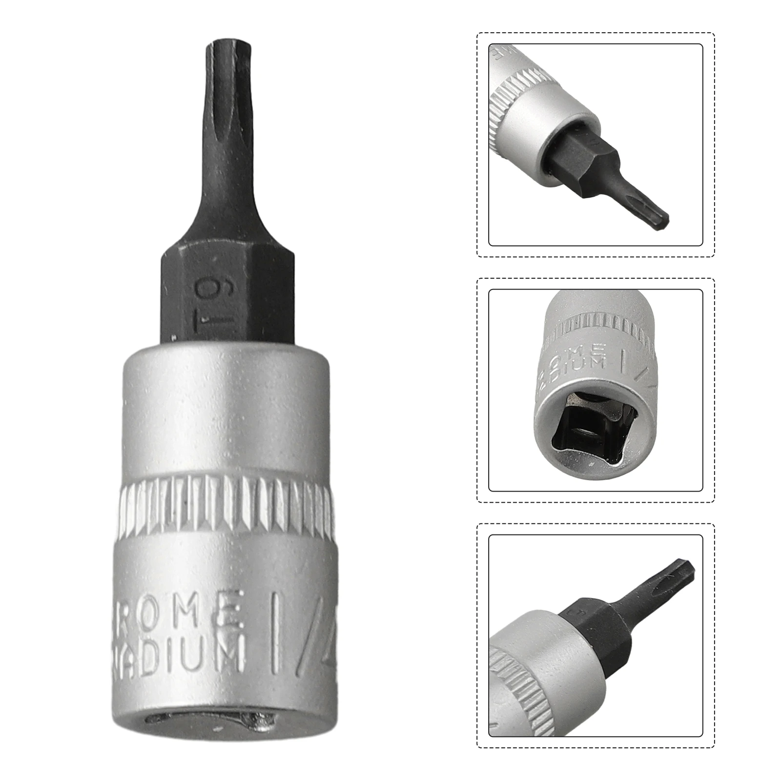 Torx Bit Socket T8 T10 T15 T20 T25 T27 T30 T40 1/4" Drive Socket Ratchet Socket Wrench S-2 Steel CR V Extension Rod Hand Tools
Torx Bit Socket T8 T10 T15 T20 T25 T27 T30 T40 1/4" Drive Socket Ratchet Socket Wrench S-2 Steel CR V Extension Rod Hand Tools