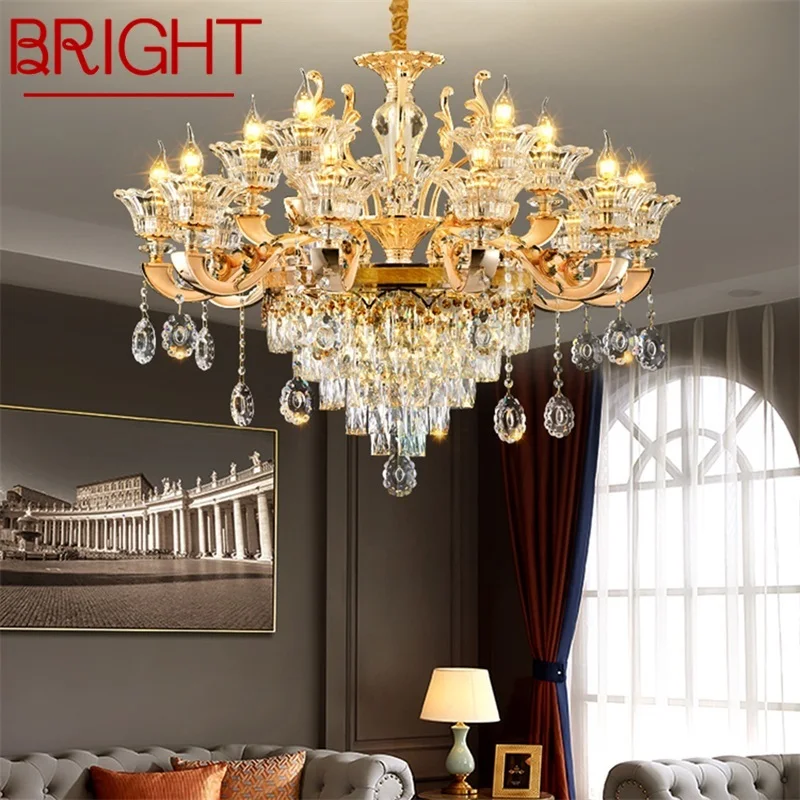 BRIGHT Contemporary Chandeliers Lamp Gold Luxury LED Crystal Candle Pendant Light for Home Living Room Bedroom Hotel Fixtures
BRIGHT Contemporary Chandeliers Lamp Gold Luxury LED Crystal Candle Pendant Light for Home Living Room Bedroom Hotel Fixtures