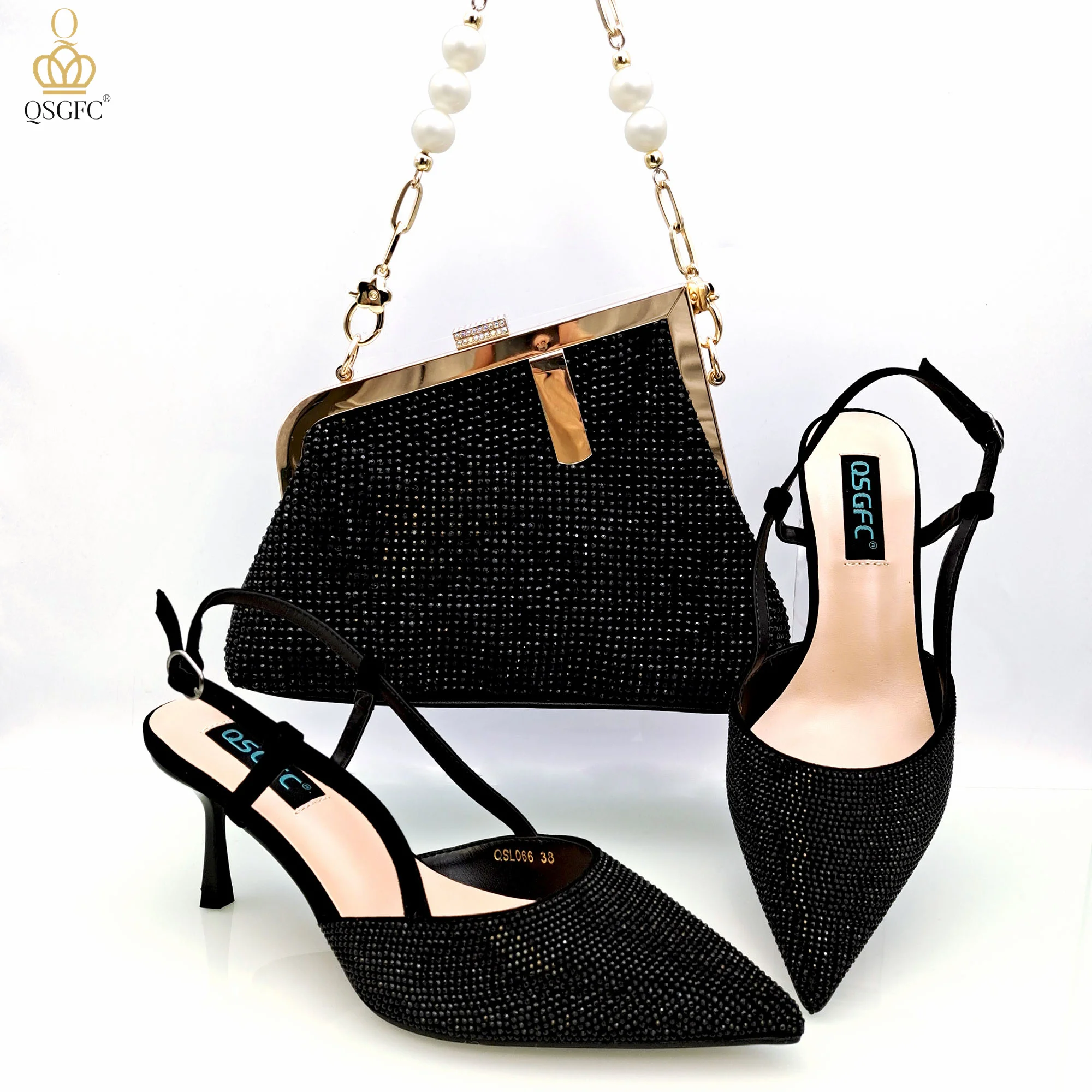 QSGFC 2023 New Design Black Large Capacity Fashion Bag Shoulder Bag And Strap High Heels Commuter Shoes And Bags
QSGFC 2023 New Design Black Large Capacity Fashion Bag Shoulder Bag And Strap High Heels Commuter Shoes And Bags