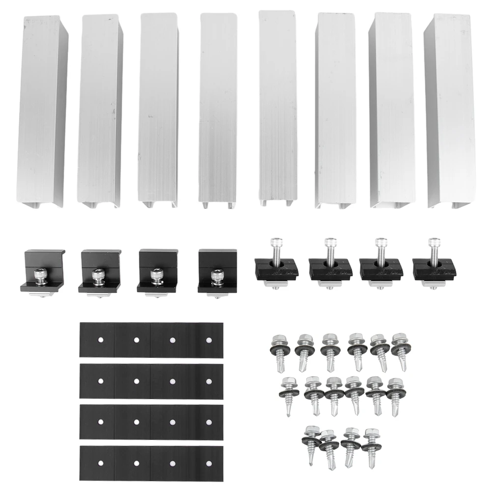 4/6/8Pcs Rails Solar Module Bracket Mounting Rail Flat Roof End/Middle Clamp Set Solar Panel Accessories Module Bracket
4/6/8Pcs Rails Solar Module Bracket Mounting Rail Flat Roof End/Middle Clamp Set Solar Panel Accessories Module Bracket