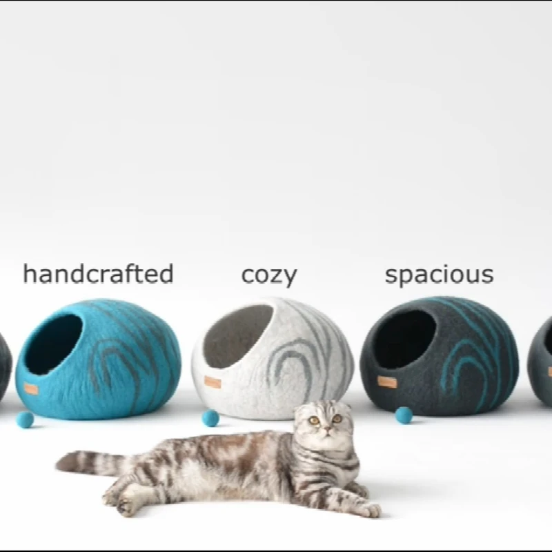 OEM Handmade Premium Shaped Felt 100% Natural Wool Large Cat Cave Travel Wool Breathable Solid Modern Cat Bed
OEM Handmade Premium Shaped Felt 100% Natural Wool Large Cat Cave Travel Wool Breathable Solid Modern Cat Bed