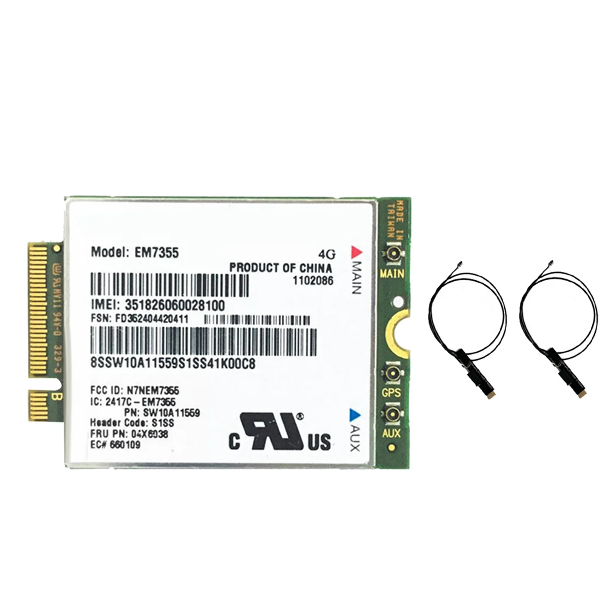 Карта EM7355 WWAN + 2 антенны FRU 04X6038 NGFF 4G WiFi для ThinkPad X1 Carbon L440 L540 T440 T540P X240
Карта EM7355 WWAN + 2 антенны FRU 04X6038 NGFF 4G WiFi для ThinkPad X1 Carbon L440 L540 T440 T540P X240