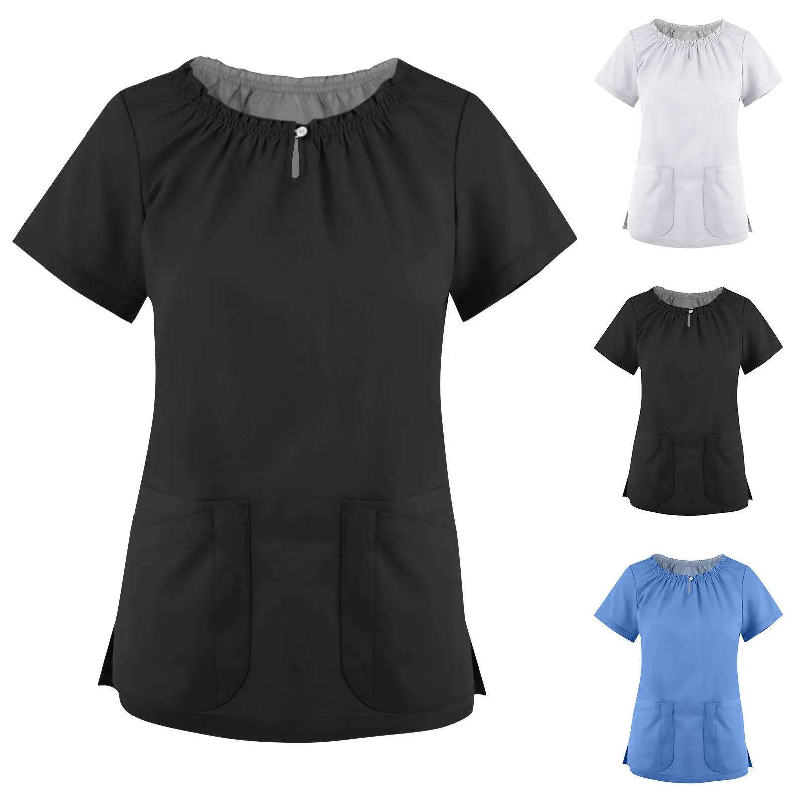 Uniform Health Workers Working Scrubs Tops Womens Short Sleeve Workwear Tunic Loose Pockets Care Workwear Working Uniform Tops
Uniform Health Workers Working Scrubs Tops Womens Short Sleeve Workwear Tunic Loose Pockets Care Workwear Working Uniform Tops