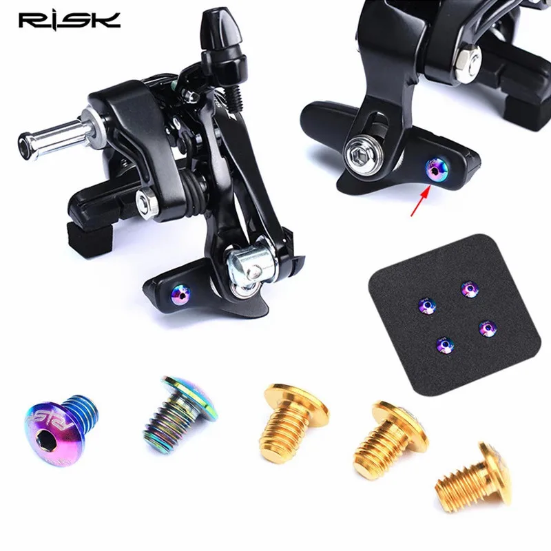RISK 4pcs/Box Titanium Alloy Bolts RT060 Road Bike Brake Caliper Screws Bicycle C Brake Shoes Fixing Screw 5800UT6800DA9000
RISK 4pcs/Box Titanium Alloy Bolts RT060 Road Bike Brake Caliper Screws Bicycle C Brake Shoes Fixing Screw 5800UT6800DA9000