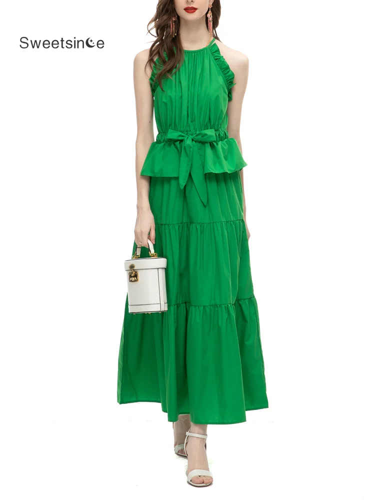 Sweetsince Cotton Sleeveless Slim Dress Women Model Designer 2023 Summer New Yellow Green Fashion Shoulder Vest Long frock Beach
Sweetsince Cotton Sleeveless Slim Dress Women Model Designer 2023 Summer New Yellow Green Fashion Shoulder Vest Long frock Beach