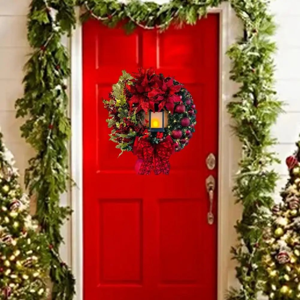 Low Maintenance Wreath Christmas Wreath with Candle Lamp Festive Front Door Ornament with Bow Glowing Flowers for Indoor Outdoor
Low Maintenance Wreath Christmas Wreath with Candle Lamp Festive Front Door Ornament with Bow Glowing Flowers for Indoor Outdoor