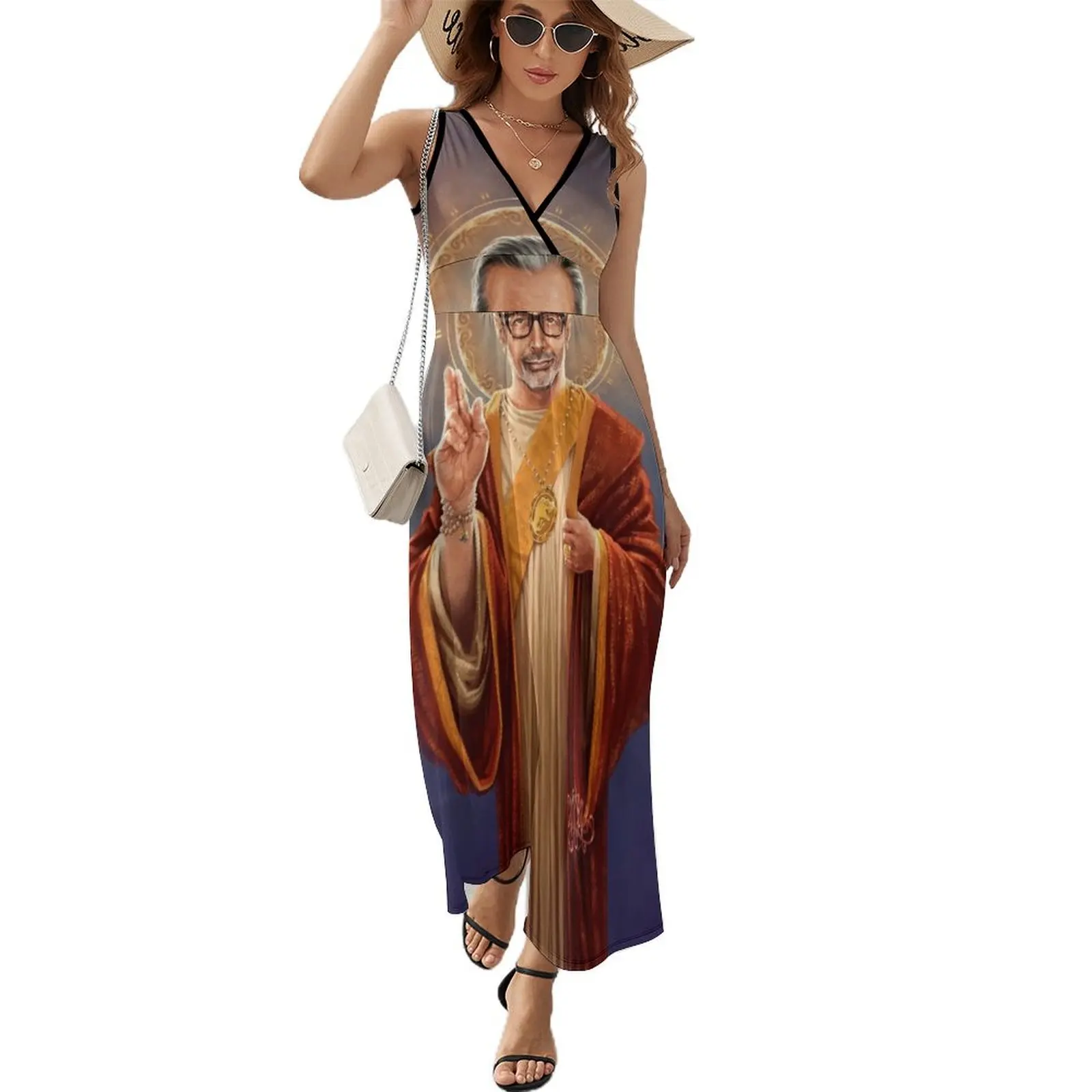 Saint Jeff of Goldblum, Jeff Goldblum, оригинальное платье без рукавов с религиозной живописью, женская одежда, платья
Saint Jeff of Goldblum, Jeff Goldblum, оригинальное платье без рукавов с религиозной живописью, женская одежда, платья