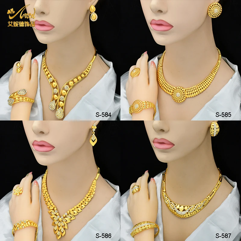 4sets Indian Jewelry Set Gold Color Bridal Wedding Ethiopia Dubai Nigerian African Necklace Earrings Bracelet Ring Jewellery Set
4sets Indian Jewelry Set Gold Color Bridal Wedding Ethiopia Dubai Nigerian African Necklace Earrings Bracelet Ring Jewellery Set