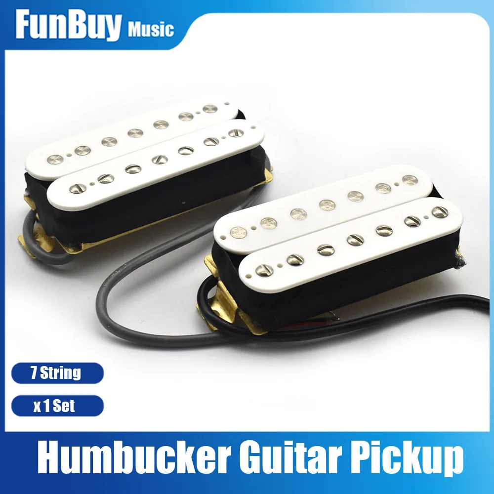 

1 комплект 7 струн хамбакер Для электрогитары пикапы для шейного моста Пикап для спирального звукоснимателя для LP электрической гитары аксессуары для белой гитары