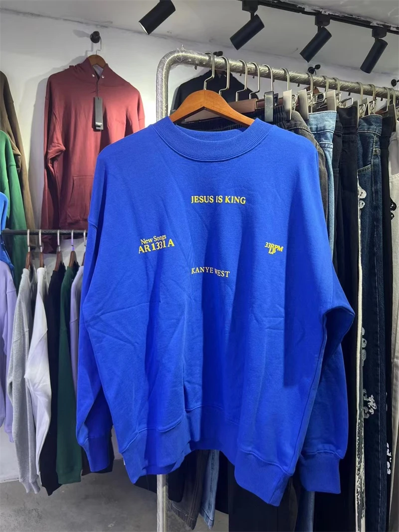 New Blue Jesus Is King Crew Neck Sweatshirts Men Women Kanye West Hoodie Oversized Ye Tour Hoodie y2k
New Blue Jesus Is King Crew Neck Sweatshirts Men Women Kanye West Hoodie Oversized Ye Tour Hoodie y2k