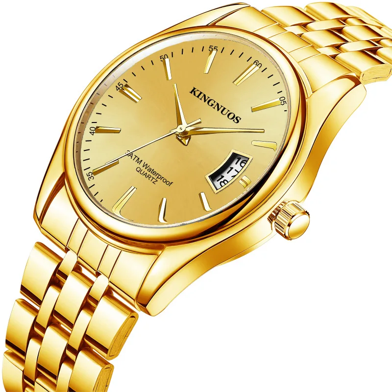 

2023 Fashion Mens Gold Stainless Steel Watches Luxury Minimalist Quartz Wrist Watch Men Business Casual Watch Relogio Masculino