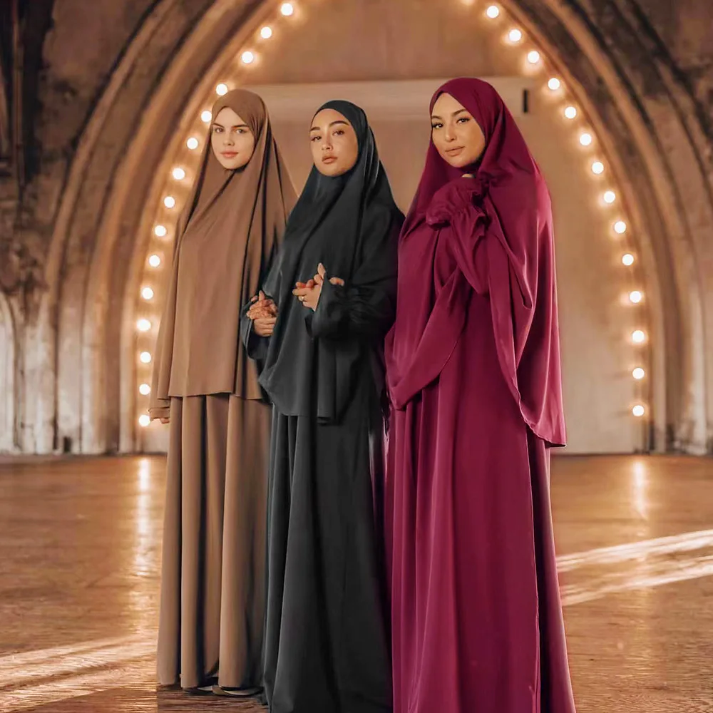 Abaya, комплект одежды из 2 предметов, женское платье Рамадан, молитвенная одежда, полное покрытие, Jilbab long khimar с абайей, исламский
Abaya, комплект одежды из 2 предметов, женское платье Рамадан, молитвенная одежда, полное покрытие, Jilbab long khimar с абайей, исламский