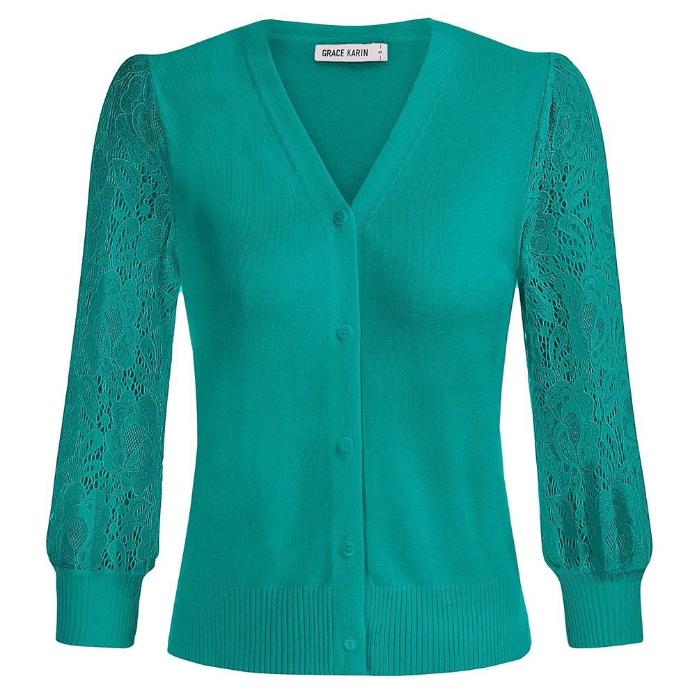 GK Women Lace Patchwork Cardigan Sweater 3/4 Sleeve V-Neck Button-up Knitwear Causal Vintage Solid Tops Soft Comfort Clothing
GK Women Lace Patchwork Cardigan Sweater 3/4 Sleeve V-Neck Button-up Knitwear Causal Vintage Solid Tops Soft Comfort Clothing