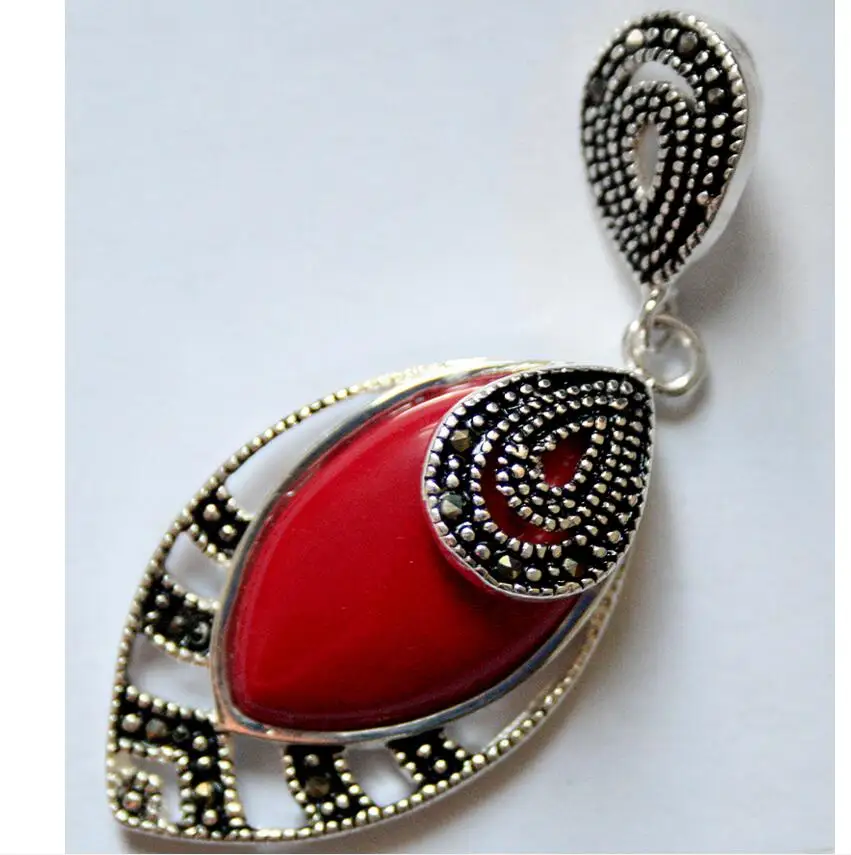Fashion jewelry Free Shipping best festival gift vintage natural 30*20mm red coral drop 925 silver marcasite fashion pendant
Fashion jewelry Free Shipping best festival gift vintage natural 30*20mm red coral drop 925 silver marcasite fashion pendant