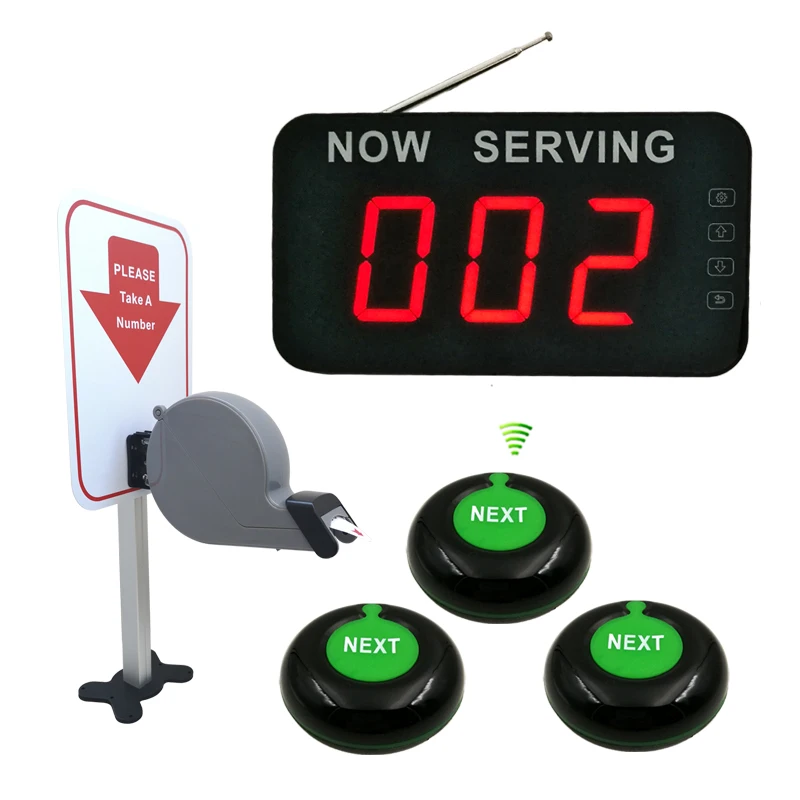 Wireless 3 Digit Number Screen NEXT Control Button Ticket Dispenser Queue Management Customer Waiting Calling System
Wireless 3 Digit Number Screen NEXT Control Button Ticket Dispenser Queue Management Customer Waiting Calling System