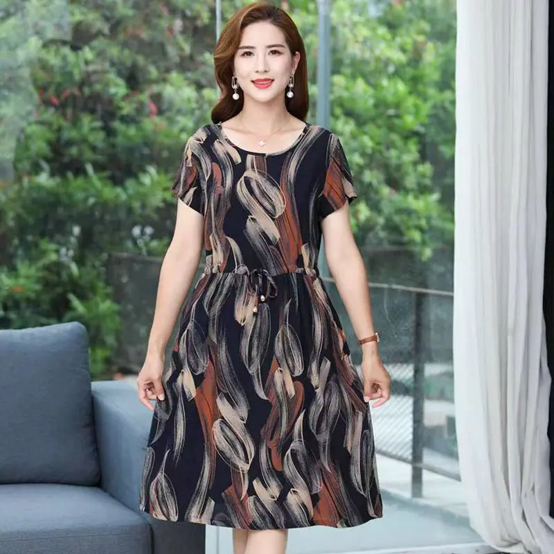 Summer New Women's Cotton Silk Dress Loose and Casual Print Oversize A-line Skirt
Summer New Women's Cotton Silk Dress Loose and Casual Print Oversize A-line Skirt