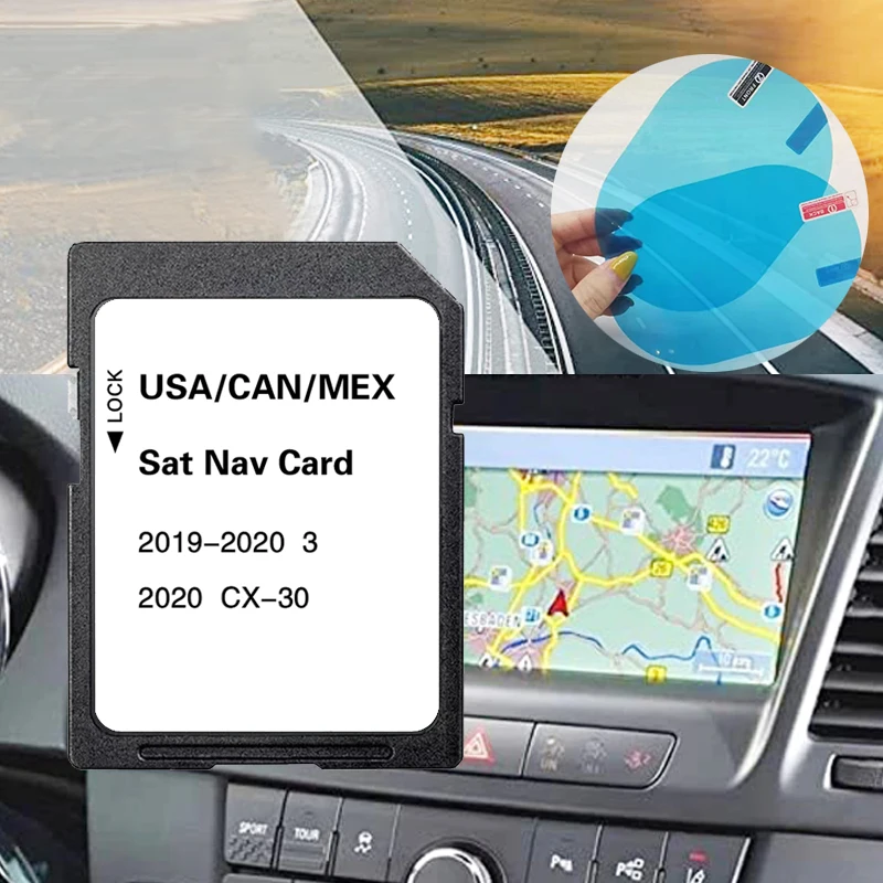 

Navigation SD Card for Mazda 3 CX30 Car 8GB USA CAN MEX Maps Sat Navi GPS 7 or 8-inch Touch Screen Update Software 2022 Version