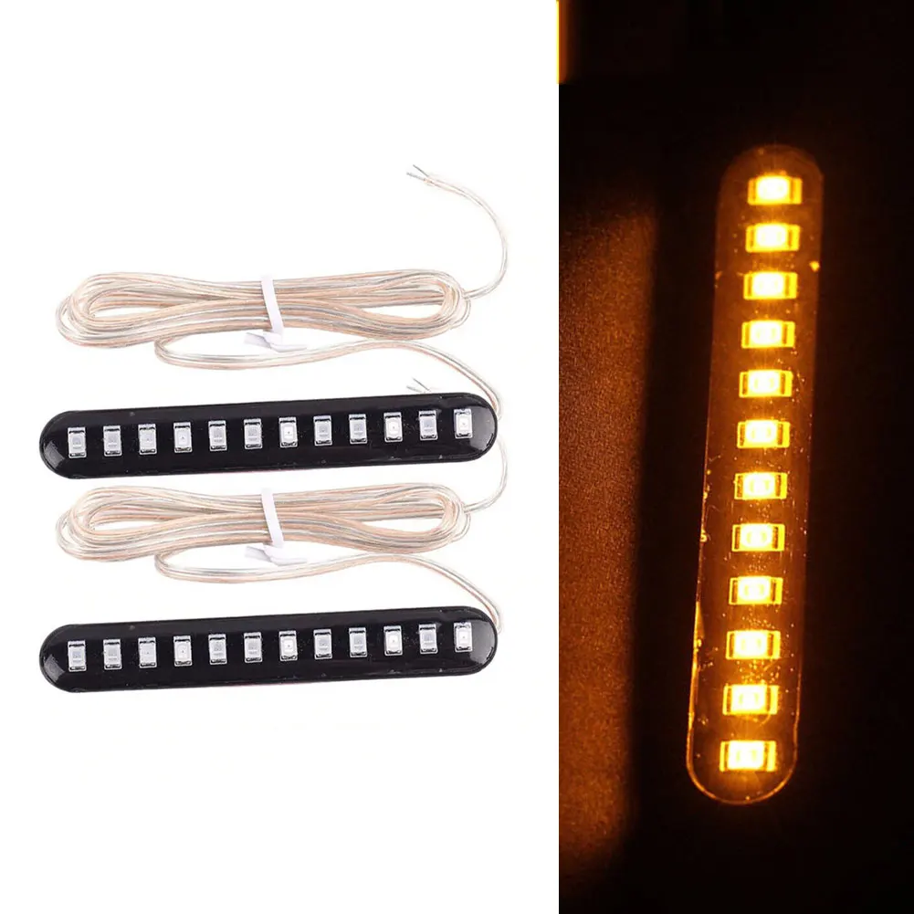 2x Motorcycle Turn Light 12V Sequential Flowing 12 LED Mini Strips Turn Signal Light Amber Soft Rubber Strip 3528SMD Waterproof
2x Motorcycle Turn Light 12V Sequential Flowing 12 LED Mini Strips Turn Signal Light Amber Soft Rubber Strip 3528SMD Waterproof