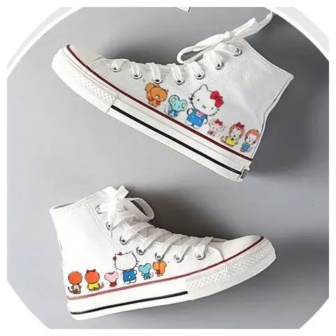Kawaii Sanrio Hello Kitty Cute Cartoon Female Autumn Shoes Fashion New Hand-Painted Graffiti Parent-Child Canvas Shoes Casual
Kawaii Sanrio Hello Kitty Cute Cartoon Female Autumn Shoes Fashion New Hand-Painted Graffiti Parent-Child Canvas Shoes Casual