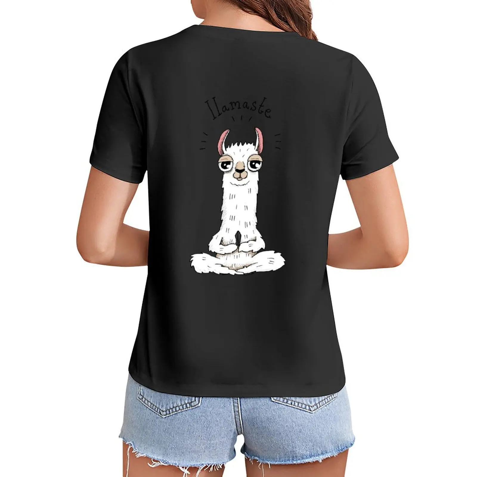 Llama yoga pose with llamaste T-Shirt customizeds Blouse oversized t shirts for Women
Llama yoga pose with llamaste T-Shirt customizeds Blouse oversized t shirts for Women