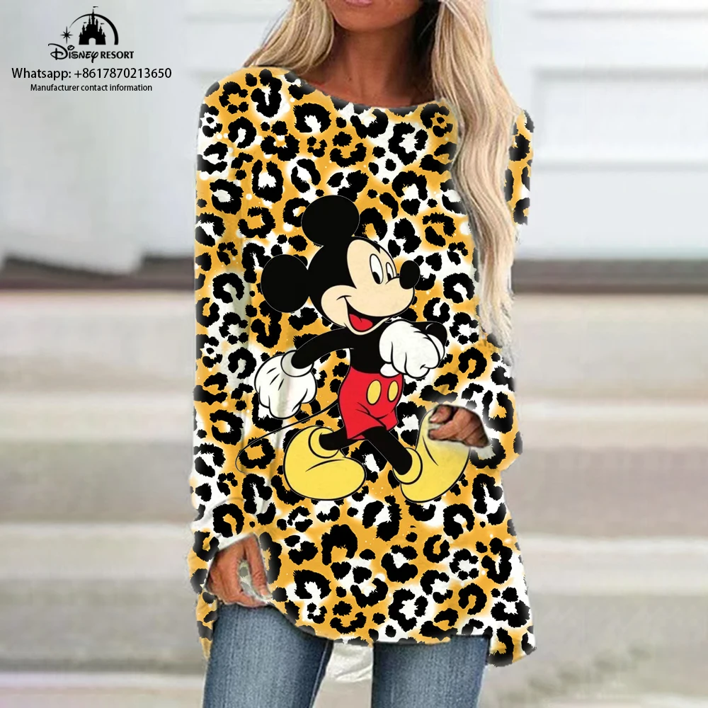 2022 Fall Casual Women's Disney Mickey Minnie Leopard Print Camouflage T-Shirt O-Neck Long Sleeve Dress Fashion
2022 Fall Casual Women's Disney Mickey Minnie Leopard Print Camouflage T-Shirt O-Neck Long Sleeve Dress Fashion