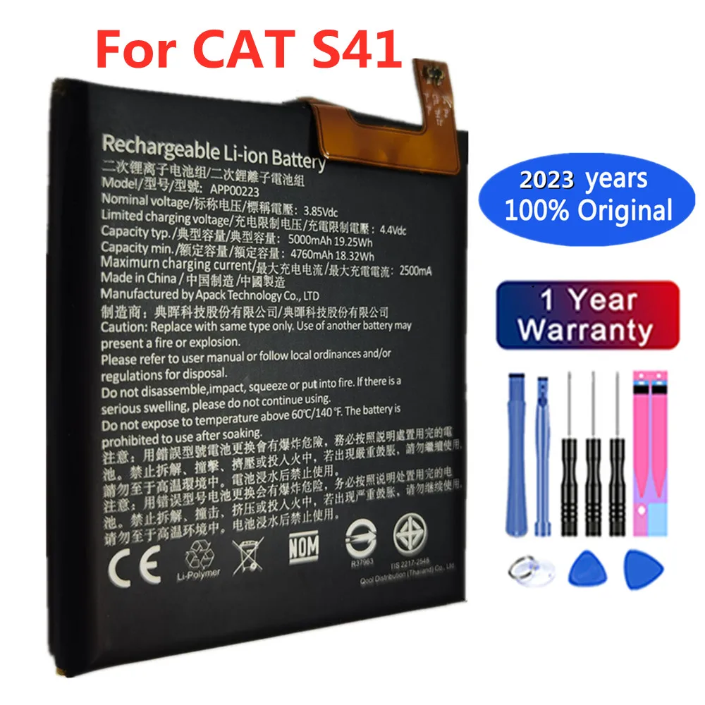 Новинка 100% Оригинальный аккумулятор для телефона S41 для Caterpillar CAT S41 APP00223 Сменный аккумулятор для смартфона 5000 мАч + Инструменты
Новинка 100% Оригинальный аккумулятор для телефона S41 для Caterpillar CAT S41 APP00223 Сменный аккумулятор для смартфона 5000 мАч + Инструменты