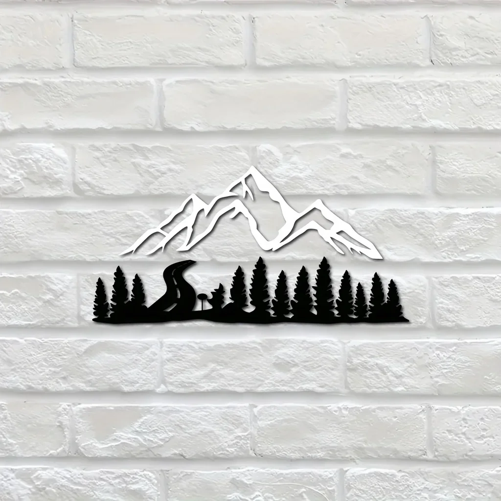 

Iron Crafts Mountain and Forest Metal Wall Art Hill and Trees Metal Home Decoration Metal Wall Hanging Decor Iron Art Silhouette