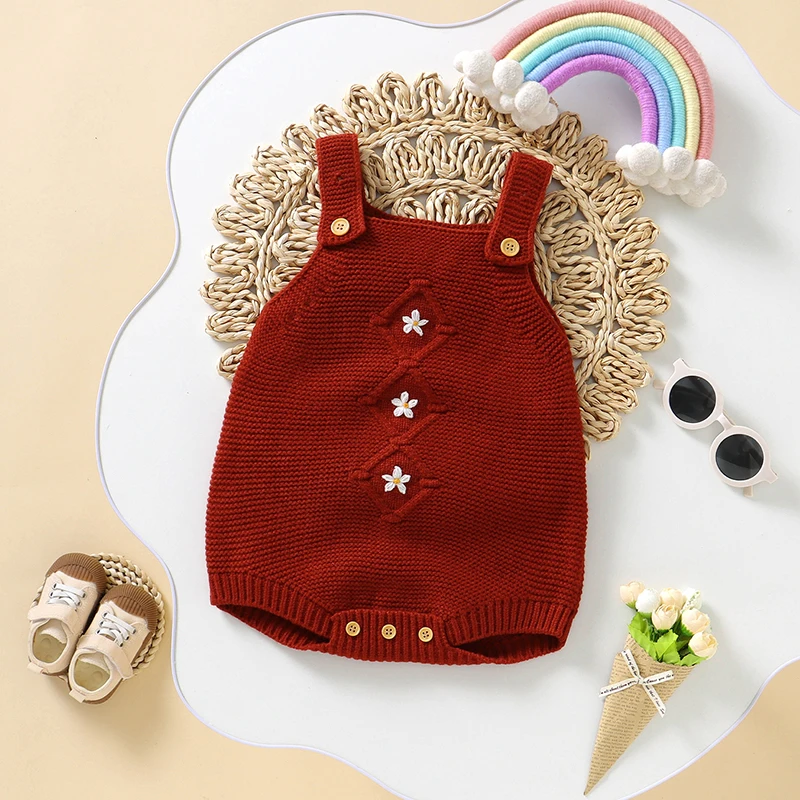 Baby Bodysuit Knitted Newborn Girls Boys Jumpsuit Outfit Cute Floarls Infant Kid Sling Clothing 0-18M Sleeveless Summer Overalls
Baby Bodysuit Knitted Newborn Girls Boys Jumpsuit Outfit Cute Floarls Infant Kid Sling Clothing 0-18M Sleeveless Summer Overalls