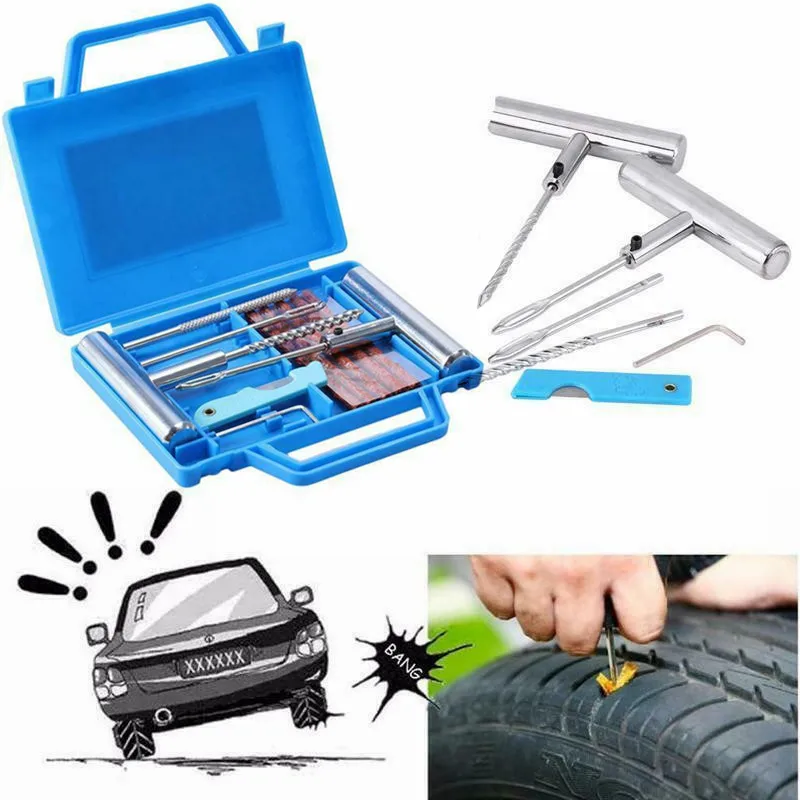 Auto Tubeless For Tire Repair Kit Car Pneumatic Wrench Studding Tool Motorcycle Bike Tyre Puncture Wedge Tires Repair Set
Auto Tubeless For Tire Repair Kit Car Pneumatic Wrench Studding Tool Motorcycle Bike Tyre Puncture Wedge Tires Repair Set