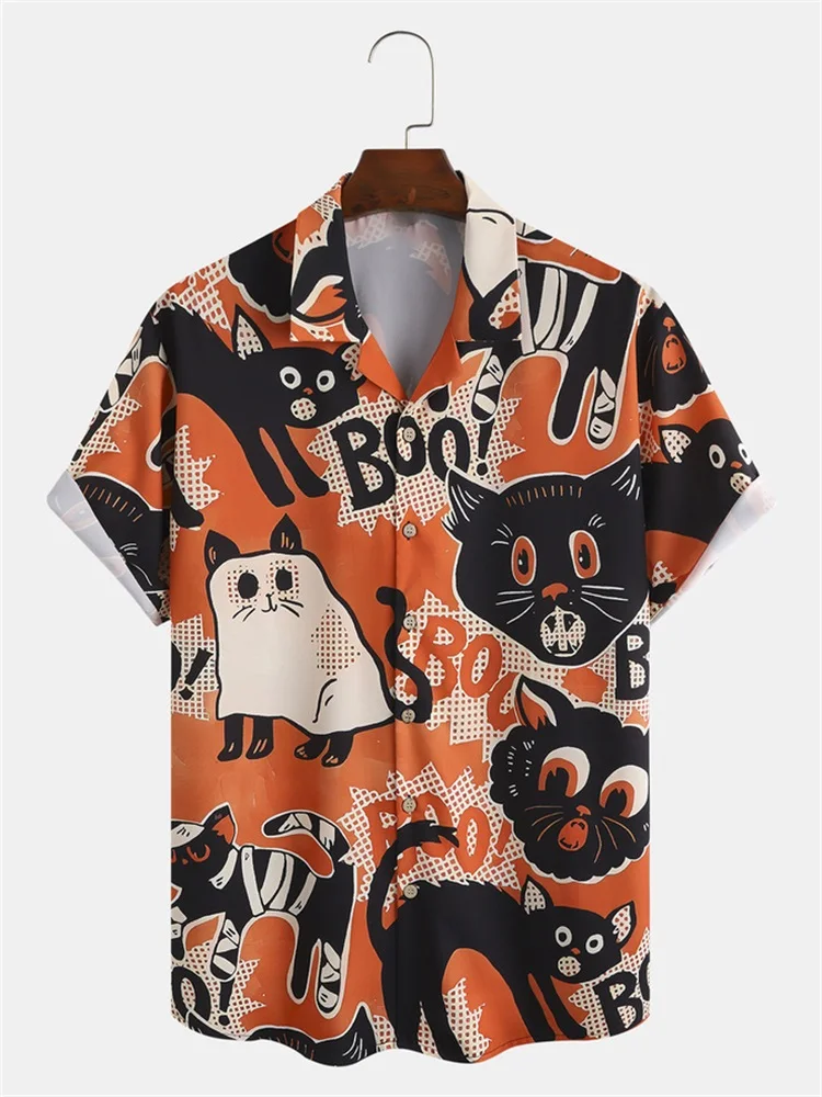 Chemise homme tendance 2024,Men's Shirt Cat Halloween Print Hawaiian Short Sleeve Shirt Fashion Design ropa hombre
Chemise homme tendance 2024,Men's Shirt Cat Halloween Print Hawaiian Short Sleeve Shirt Fashion Design ropa hombre