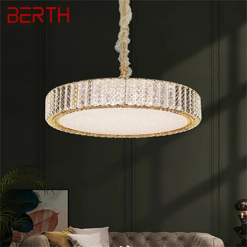 

BERTH Postmodern Pendant Light Round LED Luxury Crystal Fixtures Decorative For Dinning Living Room Bedroom Chandeliers