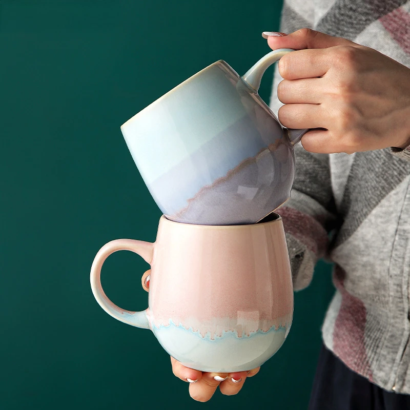 

Кружка с животом, кофейная чашка, Скандинавская индивидуальная чайная чашка, цветная креативная керамическая чашка с изменением печи, кружка, подарочные чашки для пар